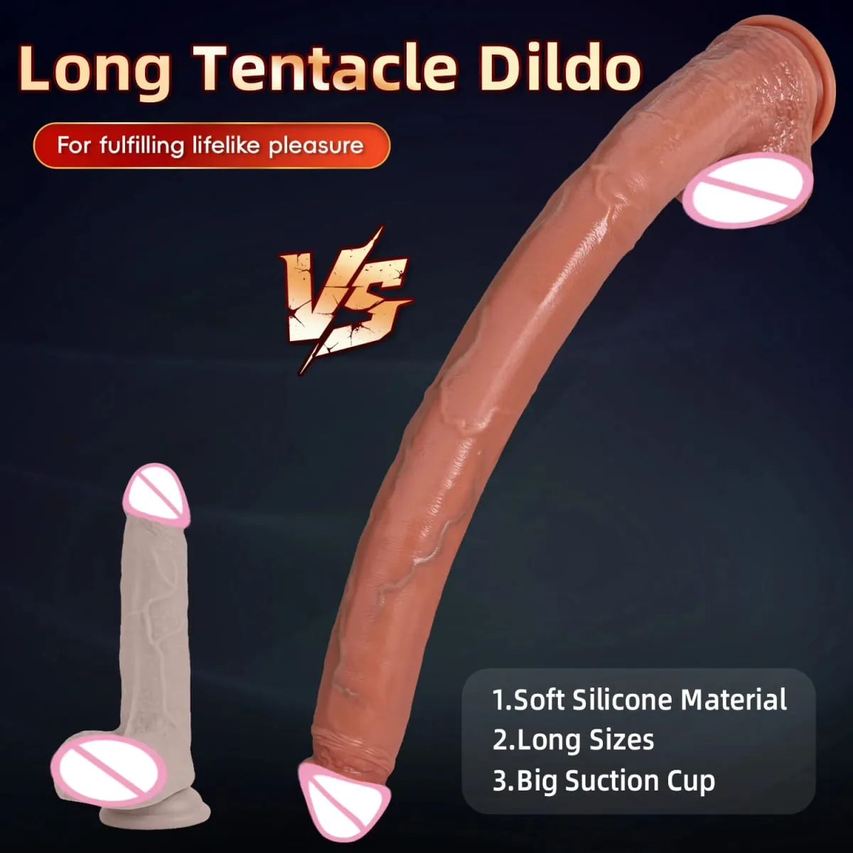 Pene artificiale super lungo Dildo realistico Genitali maschili Penetrazione Giocattolo del sesso anale Masturbazione vaginale femminile Ventosa Cazzo — image 4