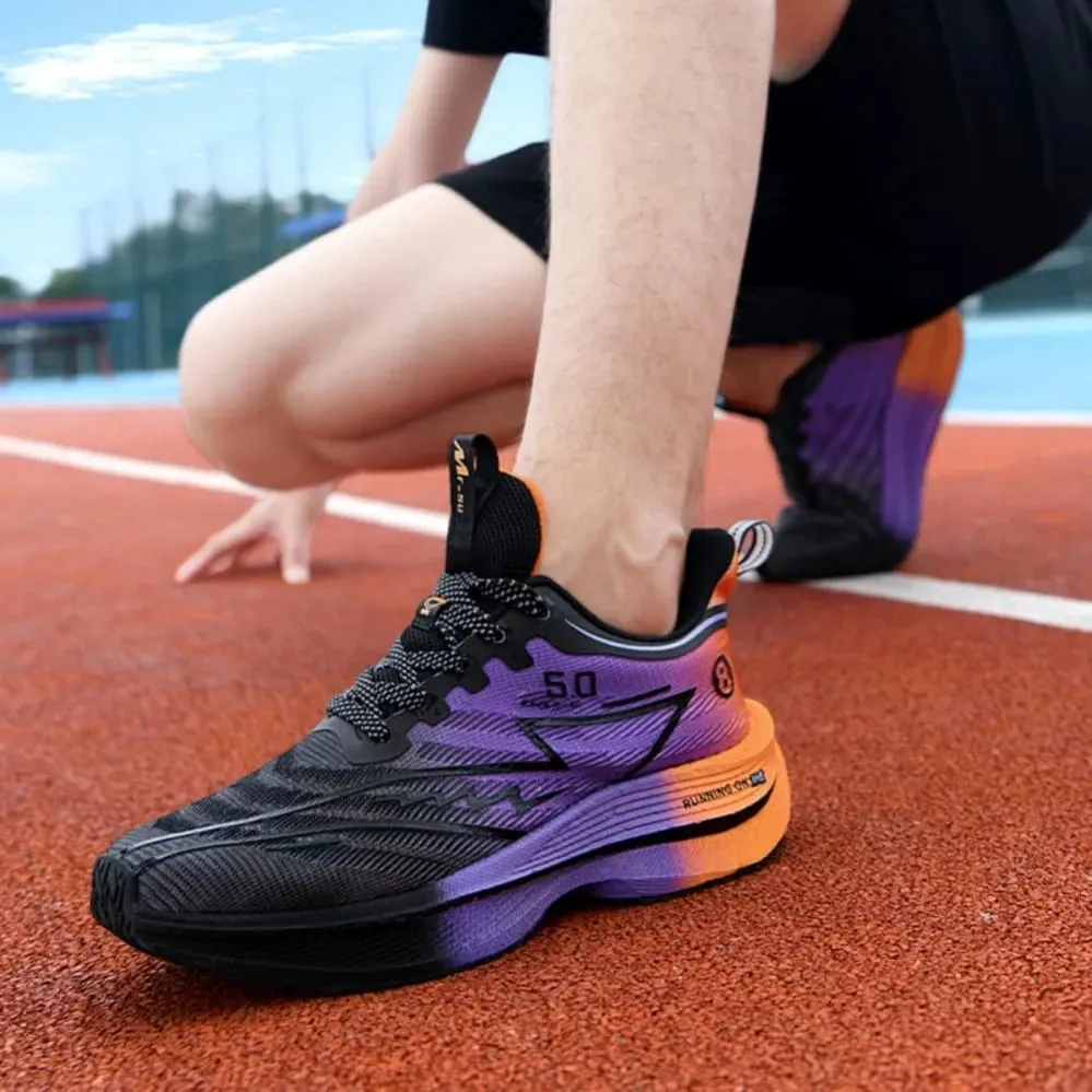 ใหม่ผู้ชายแผ่นคาร์บอนรองเท้าวิ่งเบาะนุ่ม Shock Absorbing กีฬารองเท้ารองเท้าผ้าใบ Unisex Anti-SLIP รองเท้า — image 4