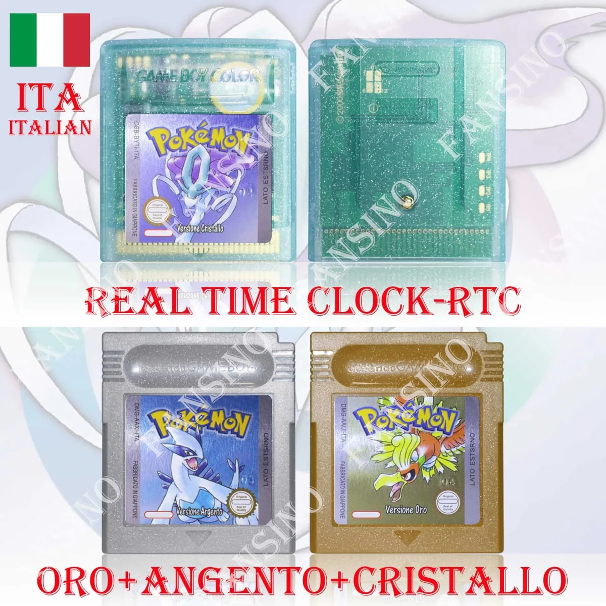 GB/GBC Echtzeituhr Pokemon Crystal/Gold/Silver Version Videospielkassette mit Batterie USA/NOE/FRA/ESP/ITA Version — image 6