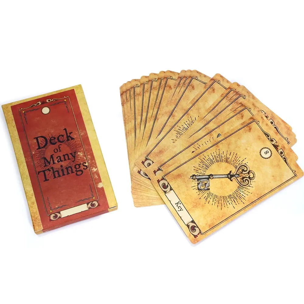 สำรับหลายสิ่งหลายอย่าง Vellum สไตล์ 12X7 ซม. ขนาดแรงบันดาลใจการผจญภัยแฟนตาซีสวมบทบาทอุปกรณ์เสริม RPG บนโต๊ะพร้อมการ์ดภาพประกอบ — image 2