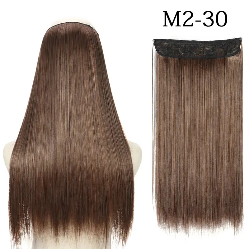 Synthetic Long Straight No Clip Invisible Line Hair Extensions 40 55 80cm Natural Brown Blonde Fake Hairpiece For Women