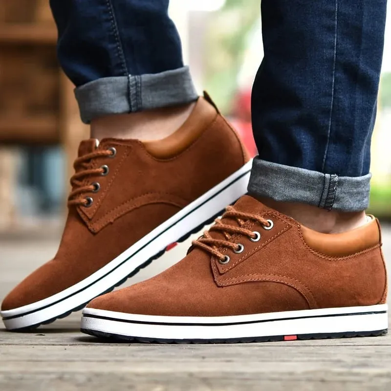 Booster Shoes Lift Men รองเท้าผ้าใบเสริมส้นเพิ่มความสูงพื้นรองเท้า 6CM Sport Black Blue Brown — image 3