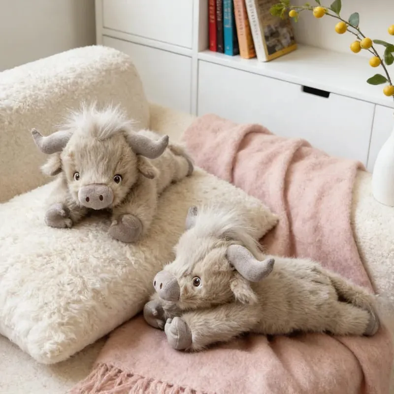 40 ซม.Highland COW ตุ๊กตาสัตว์ตุ๊กตาวัวนอนหมอนโซฟาพนักพิงเบาะของขวัญวันเกิด — image 4