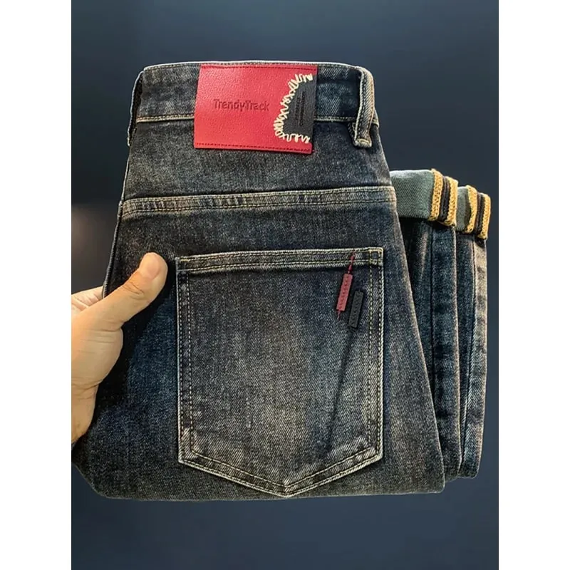 2025 nuovi jeans conici Micro Haren per pantaloni a gamba piccola allentati elastici casual alla moda autunno da uomo — image 4