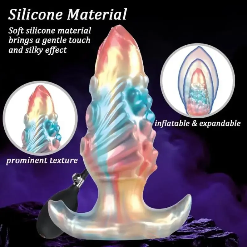 Monster Dildo Tentakel Tiup Fantasi Anal Plug dengan Ketebalan Dapat Disesuaikan Dasar Kurva Mainan Seks Tiup Tebal untuk Wanita Pria — image 2