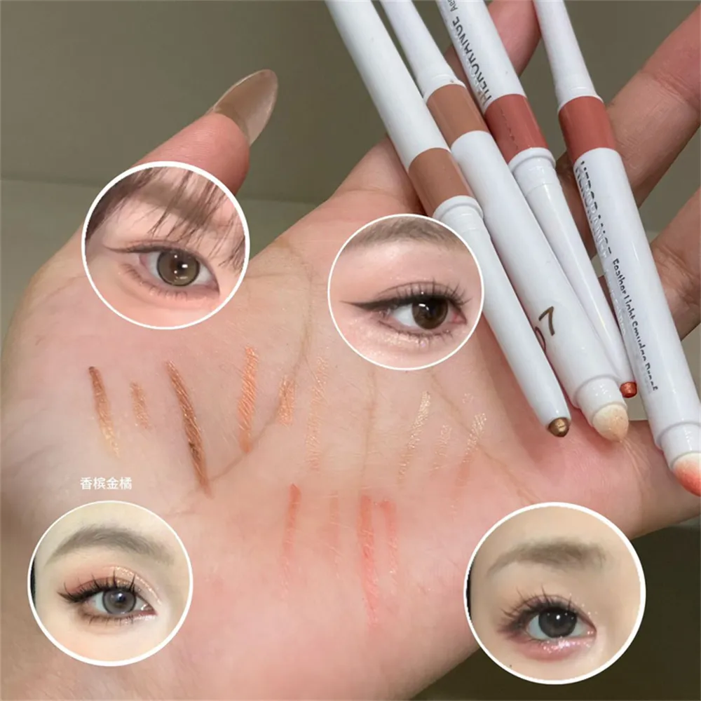 Double-ended Ultra-fine GEL ดินสออายไลเนอร์สีชมพูสีน้ำตาลภายใต้ปากกาเน้นข้อความกันน้ำ Matte Aegyosal โกหก Silkworm Eye Makeup — image 4