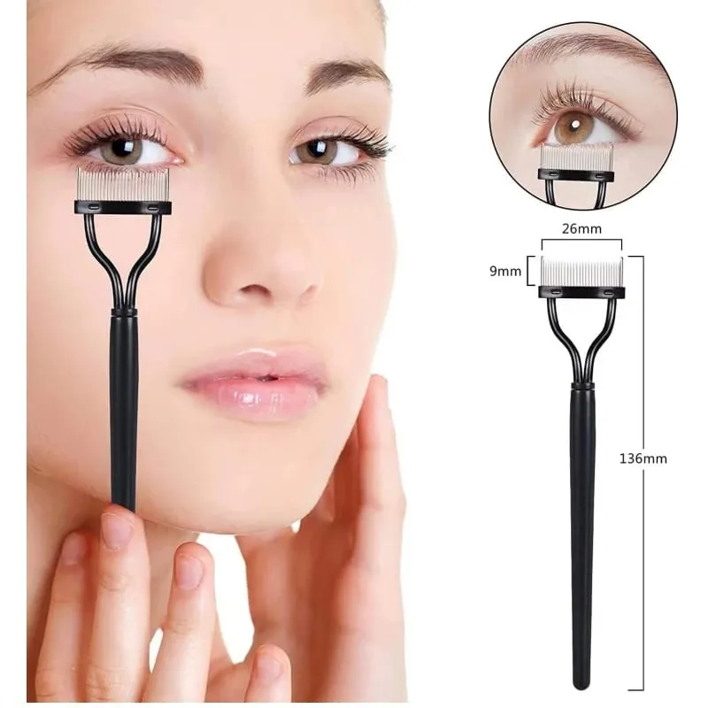 Séparateur de cils dents en métal recourbe-cils droits beauté maquillage brosse à cils en acier inoxydable peigne Mascara Curl outil de maquillage — image 5