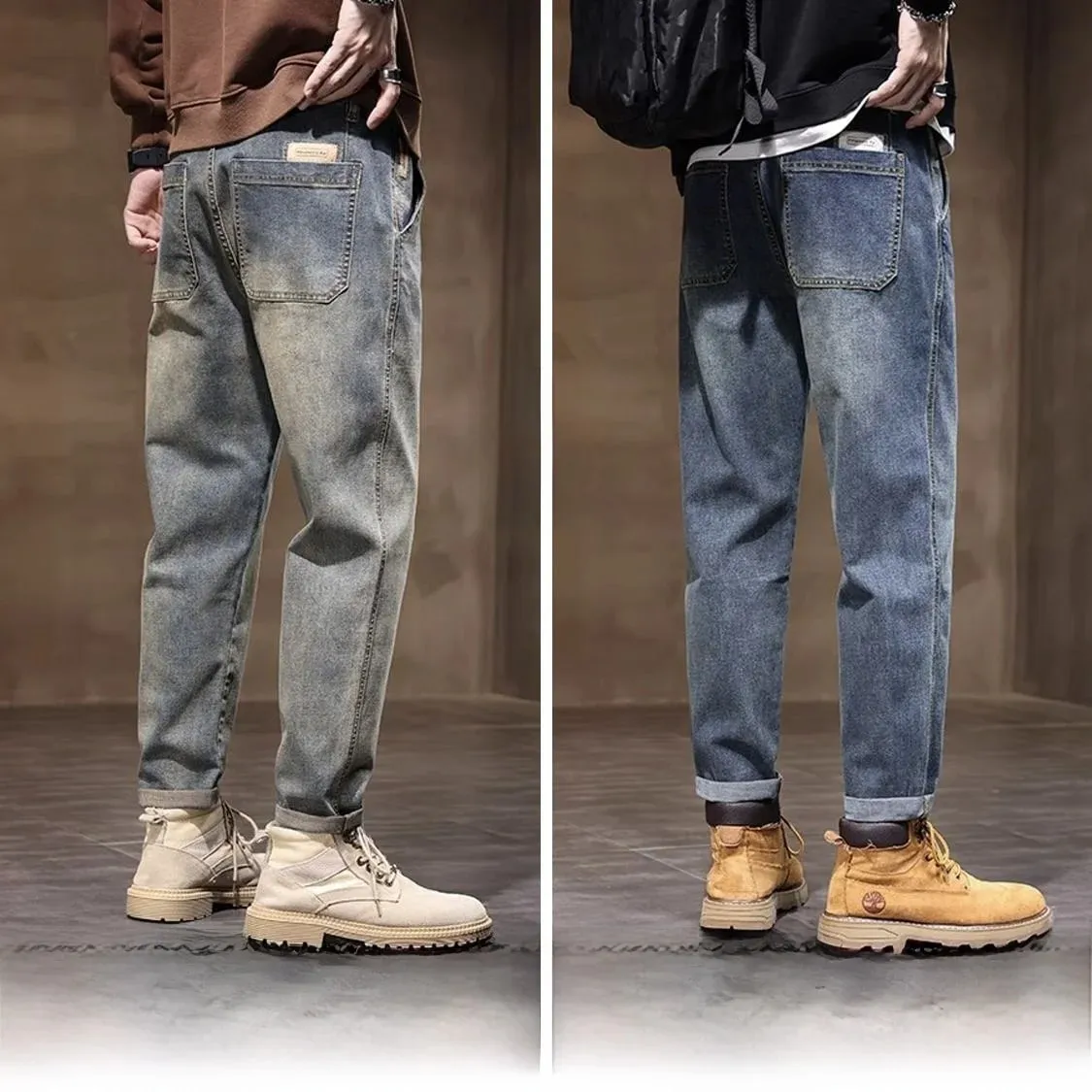 Frühling Sommer Neue Retro männer Jeans Gerade Bein Elastische Casual Vielseitig Klassische Mid-Rise Lange Hosen Bequeme Passform