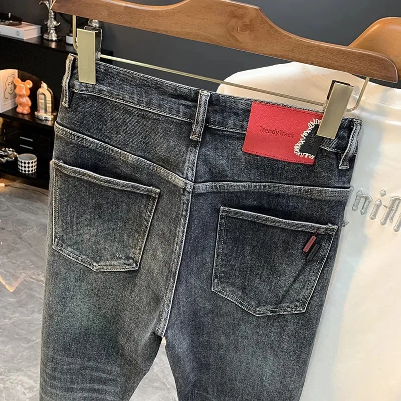 2025 nuovi jeans conici Micro Haren per pantaloni a gamba piccola allentati elastici casual alla moda autunno da uomo — image 1