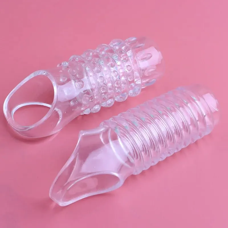 2 szt. EXTENDER prezerwatywy wibrator rękaw opóźnienie COCK Ring produkt do masturbacji PĘTLA przerywana łechtaczka Gspot przedłużenie zabawki erotyczne dla mężczyzn — image 2