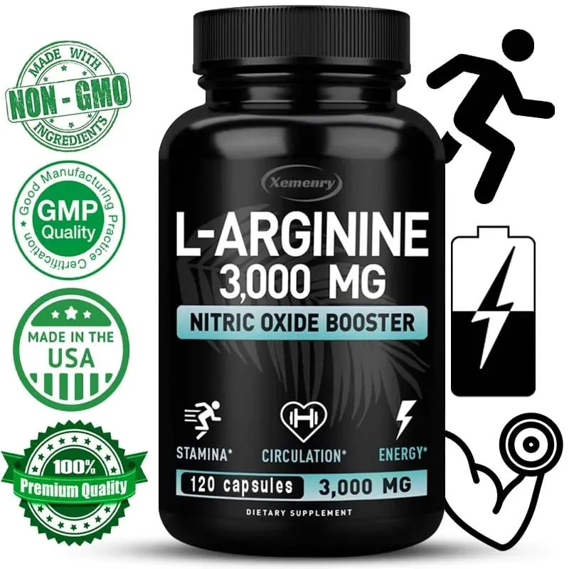 L-Arginin-Kapseln 3000 mg – Stickoxid-Booster – Verbessern Sie die Energieausdauerleistung und bauen Sie Muskelmasse auf — image 2
