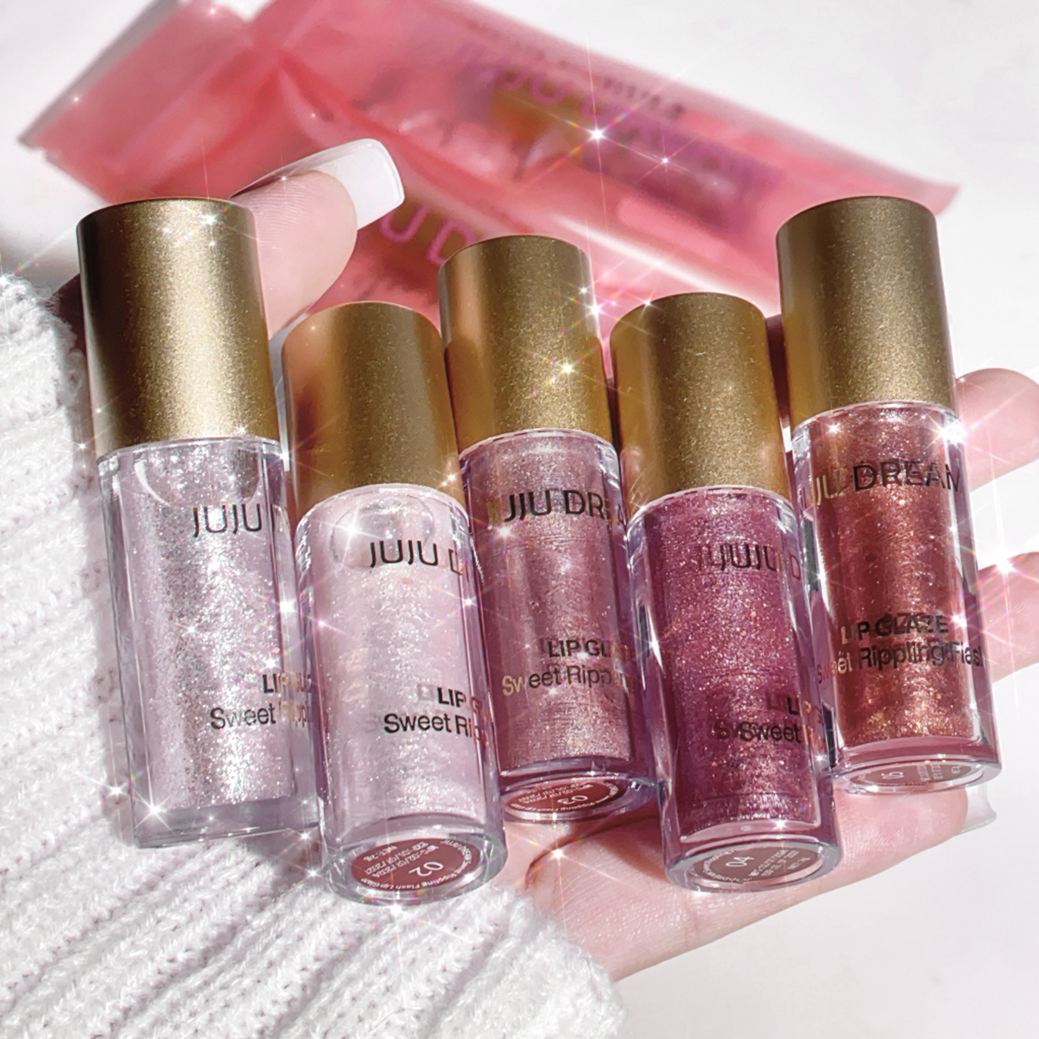 ลิปกลอสสีหวานประกายแวววาว ลิปกลอส ลิปกลอสโปร่งแสง ลิปกลอสน้ำ แวววาวบริสุทธิ์ — image 6
