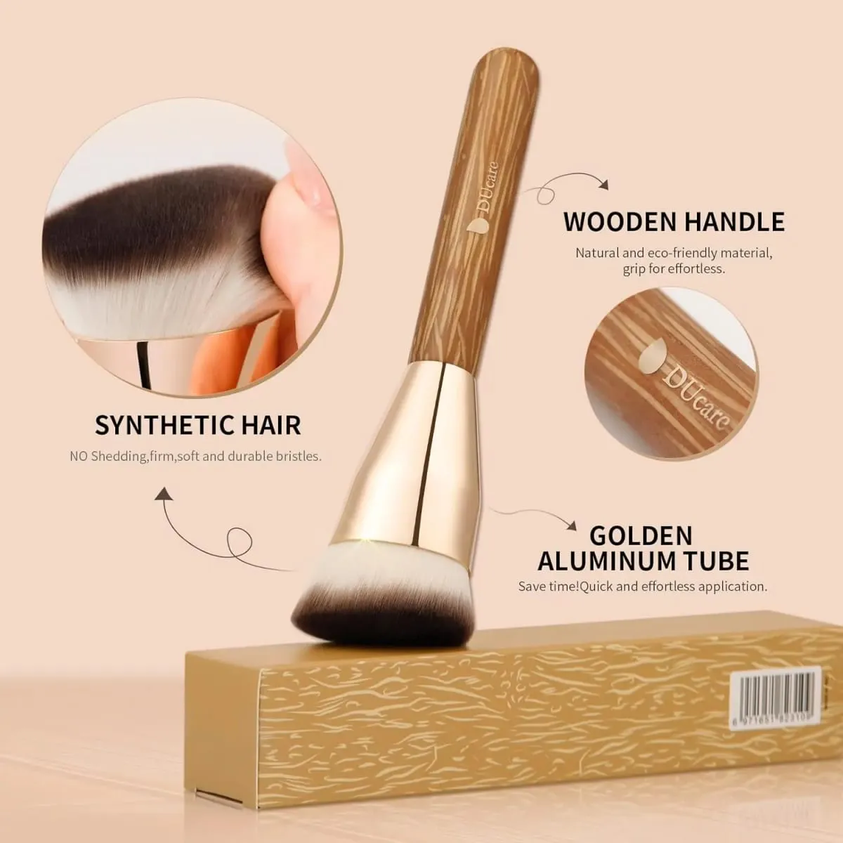 DUcare Angled Foundation Brush แปรงแป้งครีมมืออาชีพ Contoured Blending และ Buffing Face แต่งหน้าเครื่องมือเครื่องสำอาง — image 2
