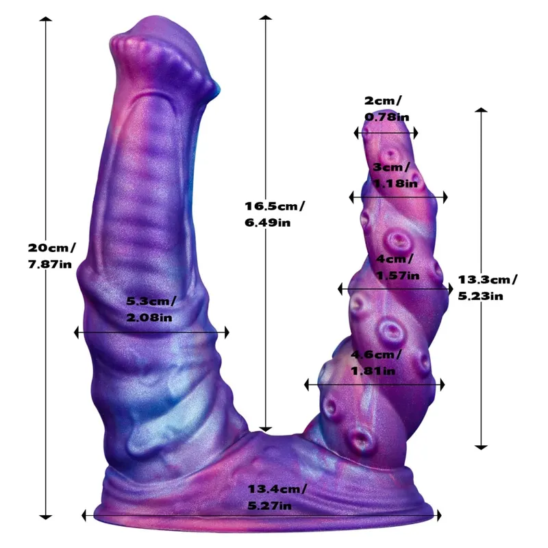Double Ended Anal Plug สมจริง Monster Dildo Strong ถ้วย Anal ButtPlug ต่อมลูกหมากนวด G-spot กระตุ้นเลสเบี้ยนเกย์ Sex Toy