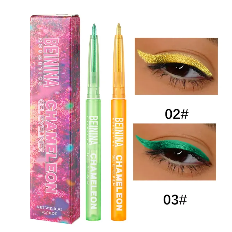 Shiny Chameleon Metallic Blue Eyeliner Gel Pen Ombretto Multicolor Eye Liner Perlescente Polarizzato Glitter Eye Pigment Cosmetico — image 18