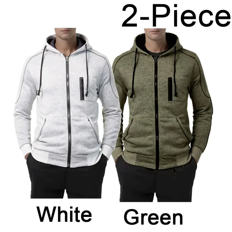 Men's Hoodie Black White Army Green Red Hooded Color Block Fleece Cool Casual Winter Clothing Apparel Hoodies Sweatshirts — image 19