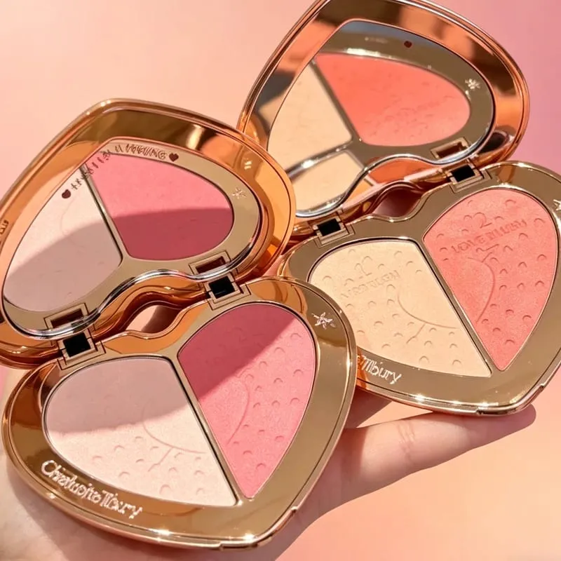 Charlotte Tilbury CT Two-color Heart-shaped Blusher Naturally High-gloss Liquid Powder Set Brightening Pearlescent Glow Powder — image 2