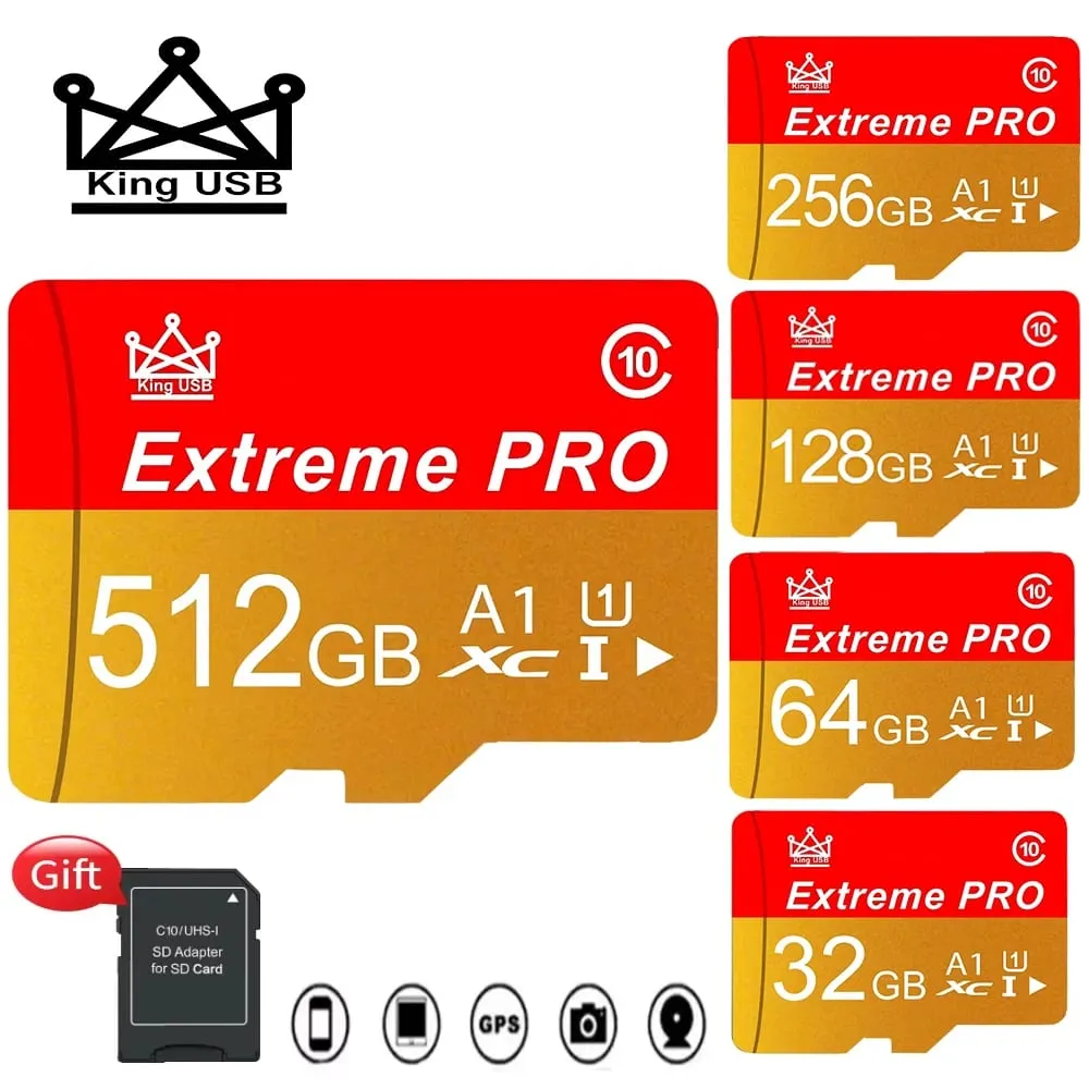 Gyors átvitel tartós memóriakártya és Micro SD kártya SD kártyák TF kártyák 32 GB / 64 GB / 256 GB / 512 GB CCTV biztonsági kamerákhoz — image 1