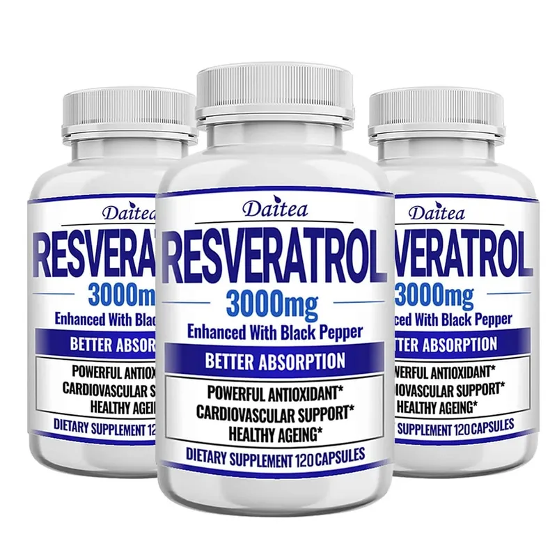 Resveratrol Supplement Capsules - Anti-Aging Cardiovascular & Joint Support Skin Health