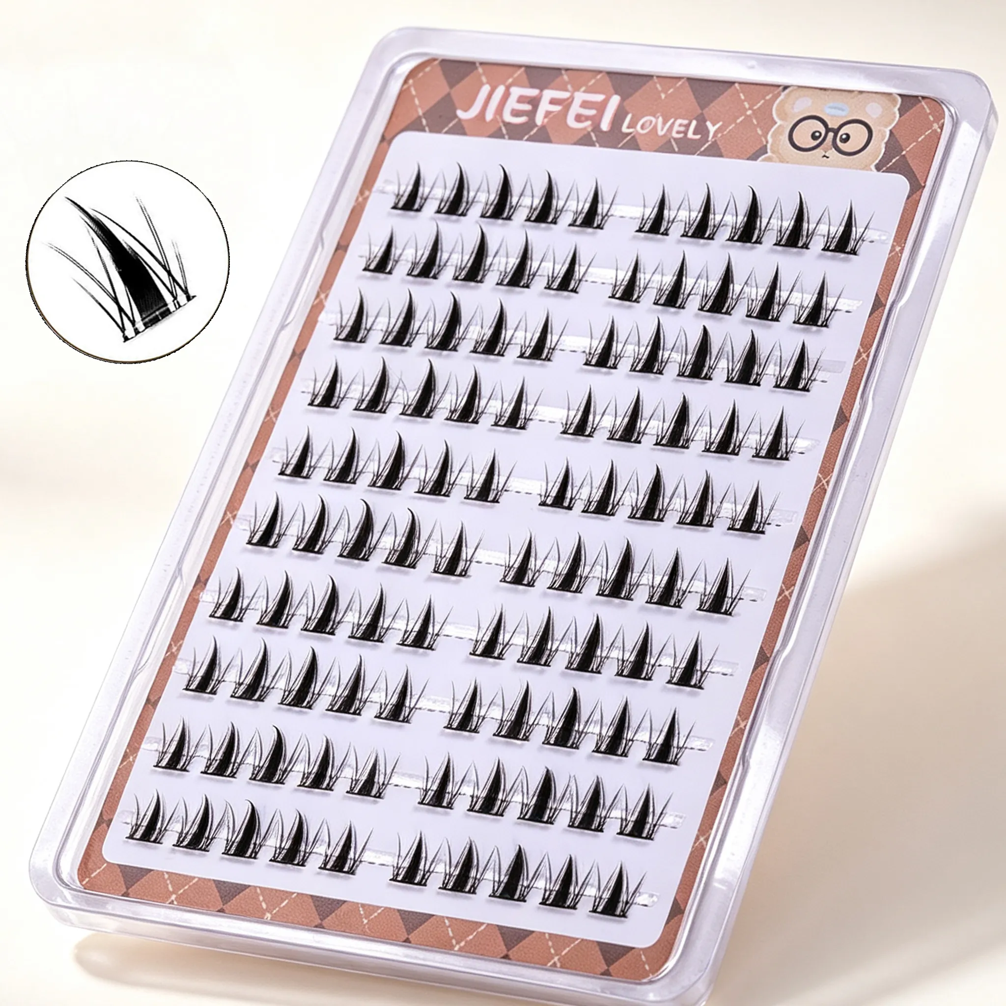 Cílios postiços individuais, 10 linhas, autoadesivos, sem cola, seccionados, reutilizáveis, faça você mesmo, extensões de maquiagem para os olhos — image 3
