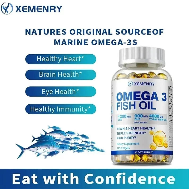 Minyak Ikan Omega-3 - Meningkatkan Kepekatan Memori dan Kognisi Menggalakkan Kesihatan Otak dan Mata Meningkatkan Fungsi Imun — image 4