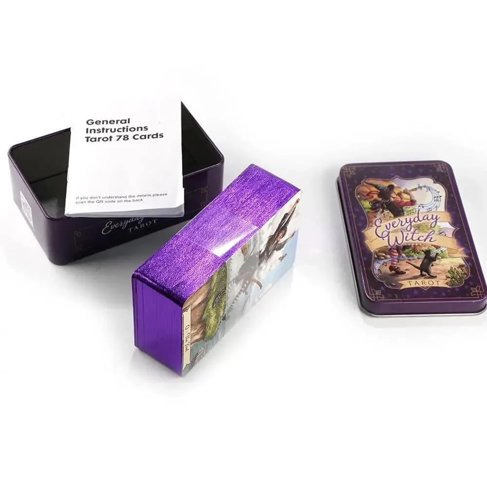 10.3*6cm Everyday Witch Tarot In A Tin Metal Box Tarot Deck with PDF Guide Book Divination Fate Cards — image 6