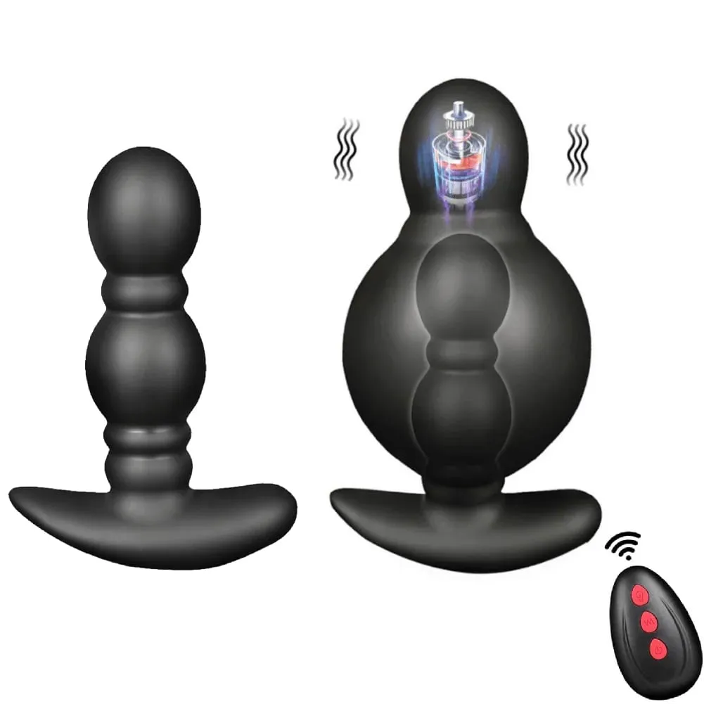 Trådløs fjernbetjening mandlig prostata massageapparat Oppustelig analprop 10 vibrationstilstande Butt Plug Anal udvidelse Vibrator Sexlegetøj — image 1