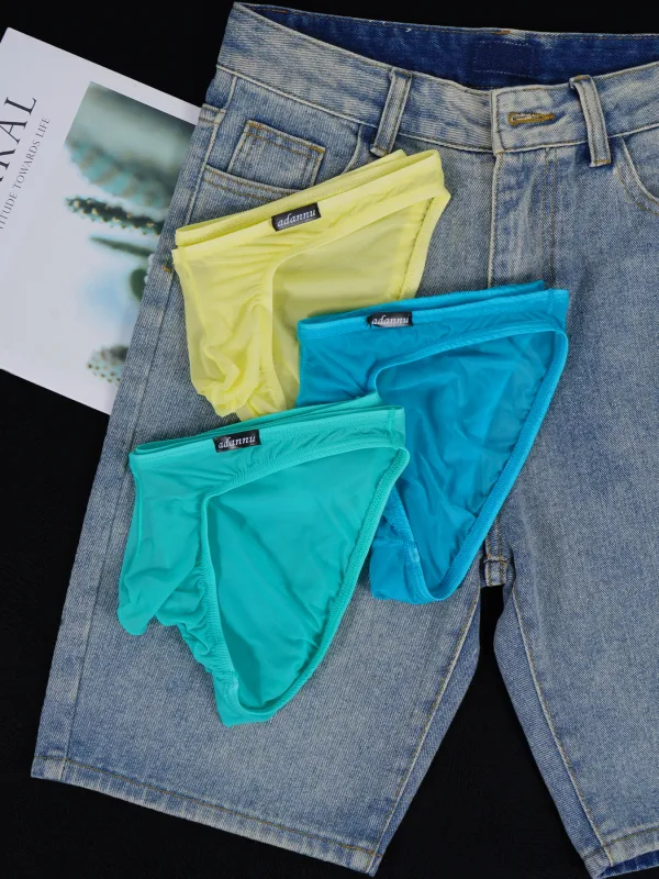 1 Stück Herren-Slip aus Eisseide, ultradünn, kühlendes Mesh, transparent, unabhängiger U-konvexer Beutel, schmale Passform, kaum sichtbare Alltagsunterwäsche — image 3