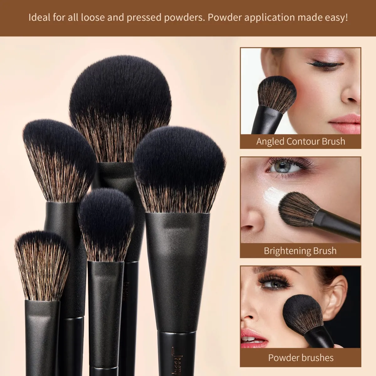 Jessup Makeup Børster Sæt 10-14 stk Make Up Brush Contour Foundation Powder Eyeshadow Highlight Blending Concealer Liner T336 — image 3