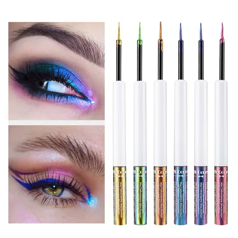 6 Farben Golden Chameleon Flüssig-Eyeliner-Set, wasserfest, langlebig, Diamant-Glitzer, metallischer Eyeliner, glänzende Make-up-Kosmetik — image 4