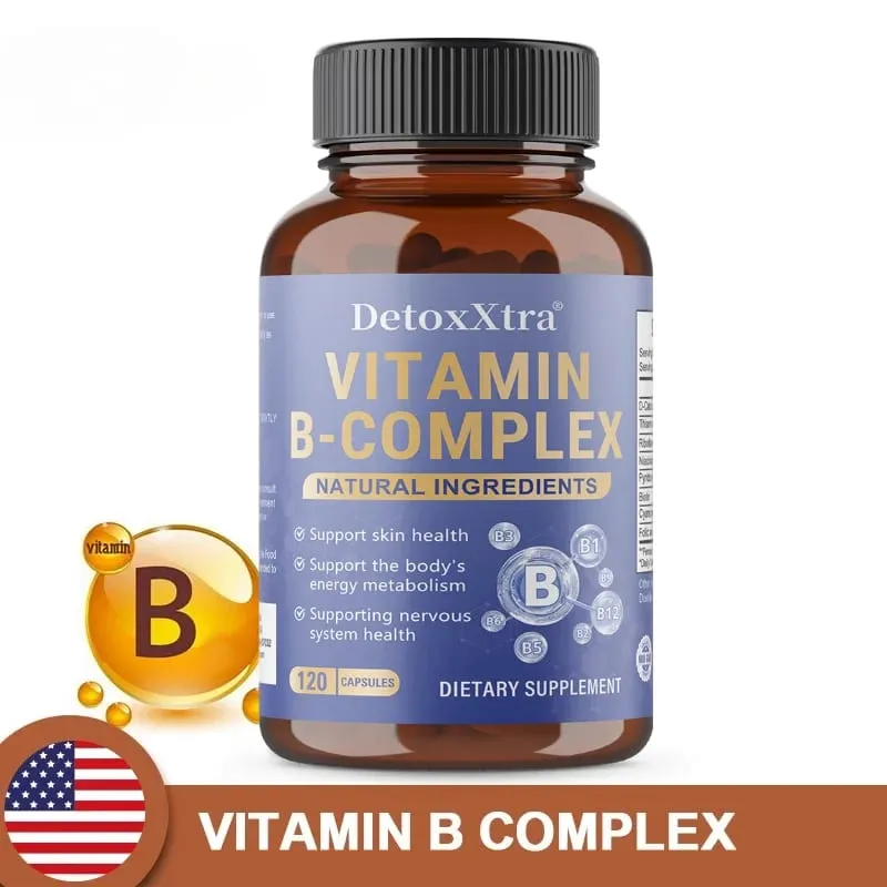 Le capsule del complesso di vitamina B alleviano lo stress, il metabolismo energetico, il sistema nervoso e il benessere immunitario, supportano le capsule vegetali — image 1