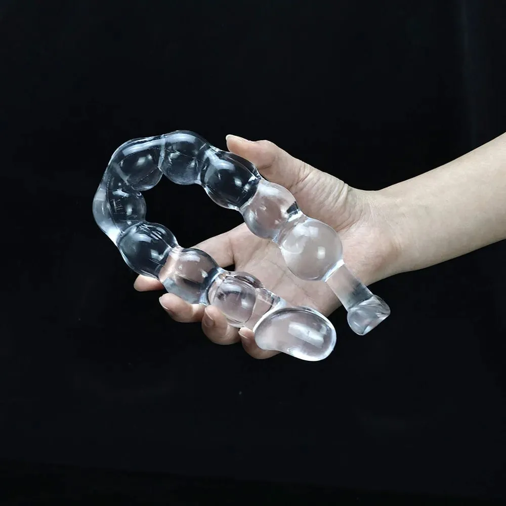 40cm 유리 딜도 라구 딜도 인공 성기 딕 크리스탈 항문 구슬 엉덩이 플러그 전립선 마사지 성인 여성을위한 자위 섹스 토이 — image 5