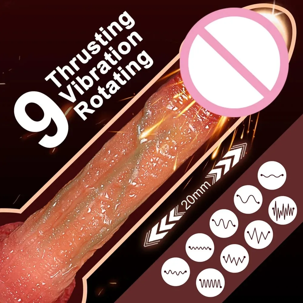 Teleskop Realistischer Dildo Vibrator Heizung Thrusting Vibrador Erwachsene Sexspielzeug für Frauen Männer G-Punkt — image 2