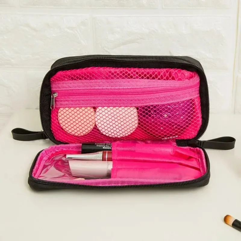 Bolsa de armazenamento de pincéis de maquiagem, grande capacidade, zíper duplo, organizador de ferramentas cosméticas, aberto vertical, suporte de pincel independente — image 8