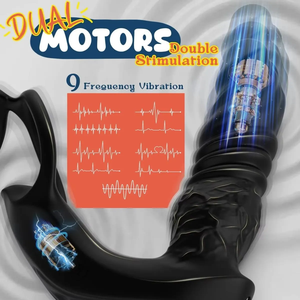 Bluetooth APP vibratore dildo massaggiatore prostatico spinta telescopica prostata anale con anello per gallo giocattolo del sesso per uomini coppie — image 3