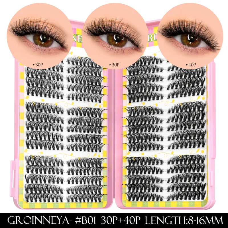 Cluster di ciglia 540 pz 60D + 100D Estensioni delle ciglia 2 stili Misti Lash Book Fluffy Cat Eye Ciglia Ciglia finte Trucco — image 8