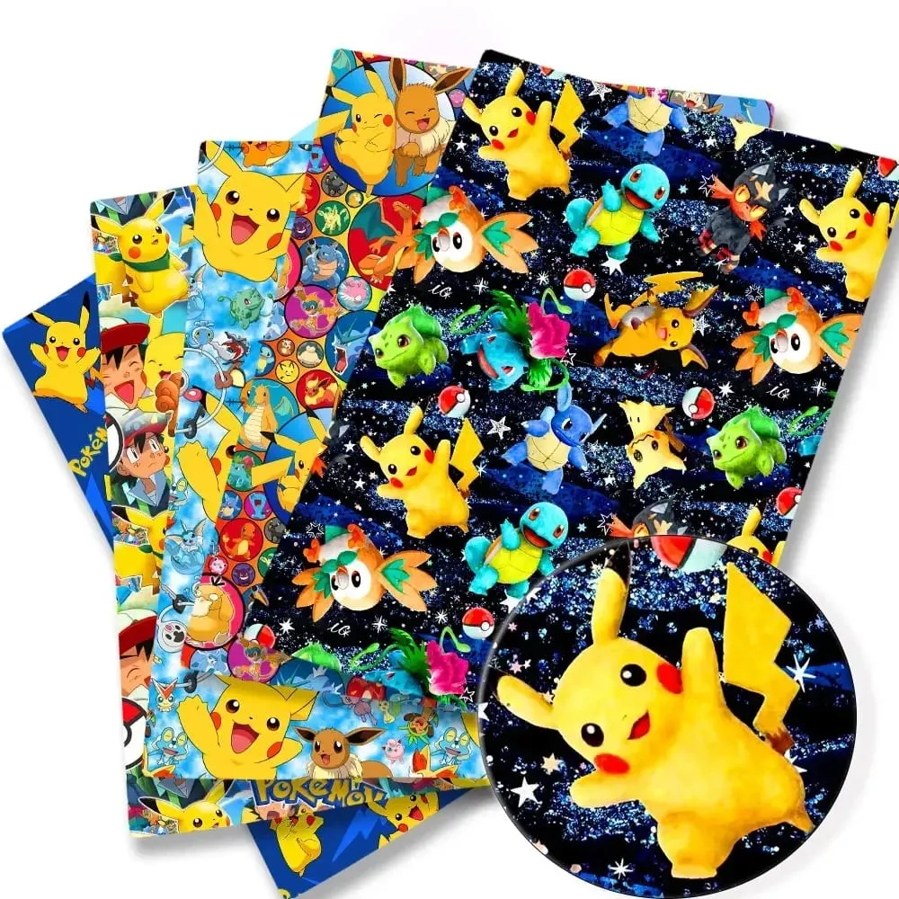 Pokemon Cartoon Stoff140*50cm Handgemachte Nähen Patchwork Quilten Baby Kleid Hause Blatt Gedruckt Stoff Stoff Nähen Kinder — image 1