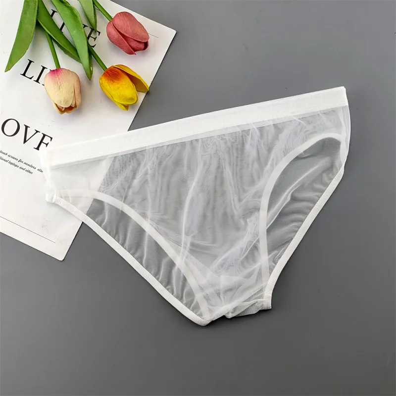 남성용 5pcs 투명 메쉬 속옷 울트라 얇은 관점 미드 라이즈 남성 파우치 슬립 옴므 팬티 플러스 사이즈 — image 10