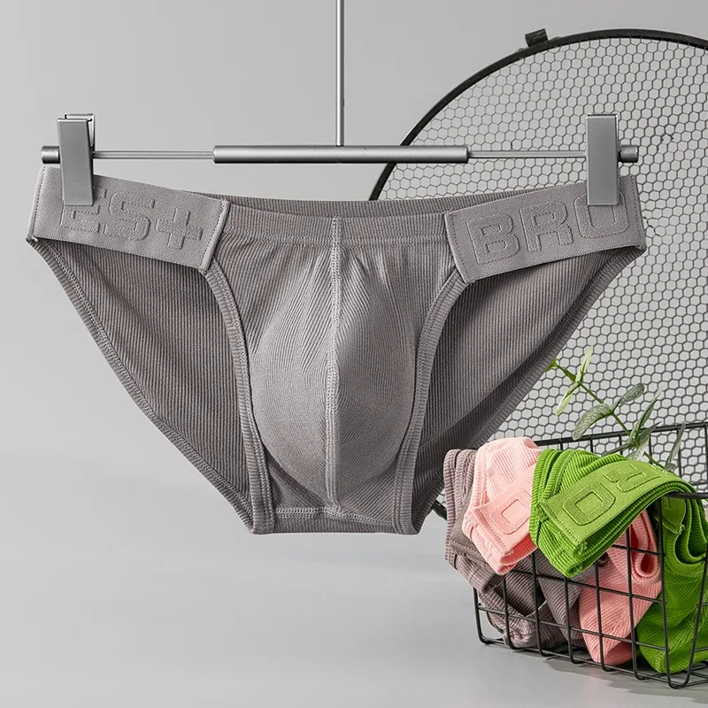 Herrenunterwäsche, einfarbig, niedrige Taille, schweißabsorbierend, großer U-konvexer Beutel, sexy Herren-Slips — image 4