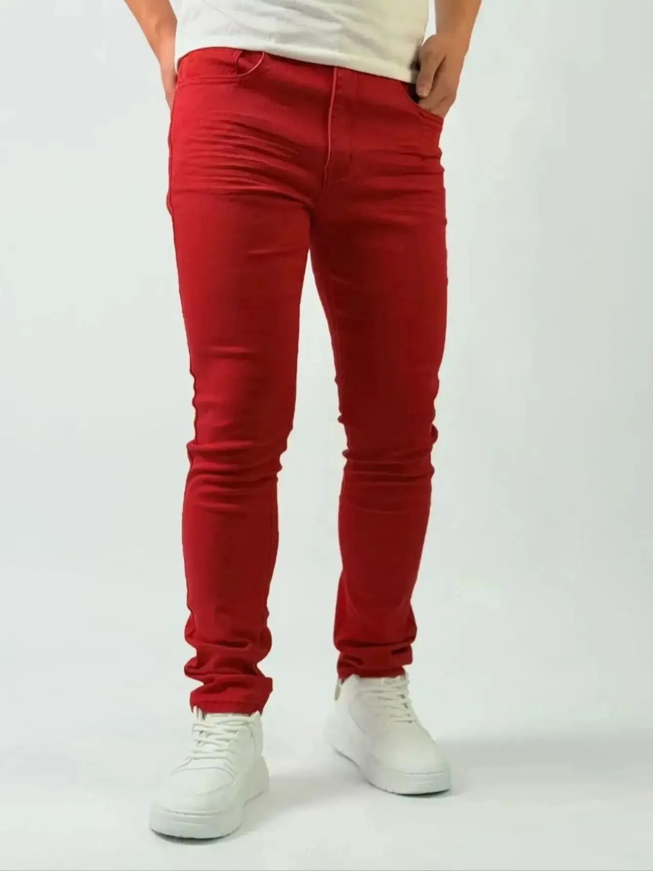 Rote lange Hose für Herren, kugelsicher, im Business- und Büro-Stil, einfach und vielseitig, geeignet für verschiedene Anlässe