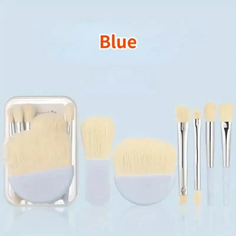 6Pcs Mini Makeup Brushes Set With Box Portable Cosmetic Powder Foundation Blush Blending Concealer Make Up Brushes Makeup Tool