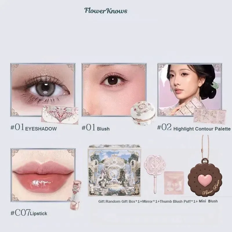 Flowerknows Butterfly Cloud Collar Collection Dárková sada Makeup Kit Blush Lipstick Paletka očních stínů All In One Box pro ženy