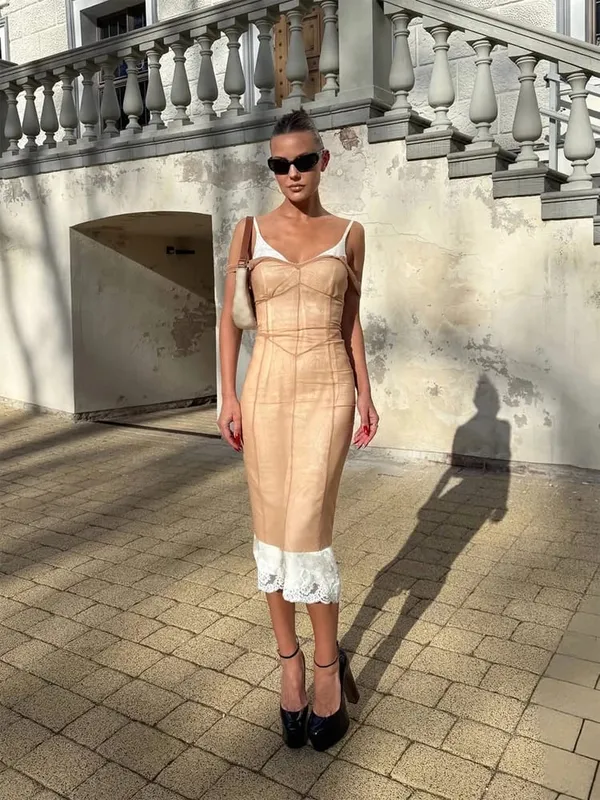 Sexy solides Fishbone-Kleid mit V-Ausschnitt für Damen, elegantes, ärmelloses, plissiertes, schlankes, tailliertes Minikleid, Sommer-Partykleid 2026 — image 11