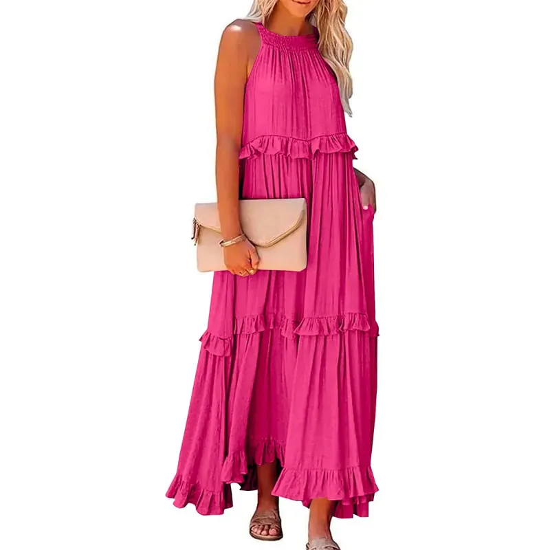 ผู้หญิงสบายๆ Ruffles ชุดยาวฤดูร้อน Elegant Sundress Elegant Harajuku Maxi ชุด Beach Party ชุดราตรี Vestido — image 18