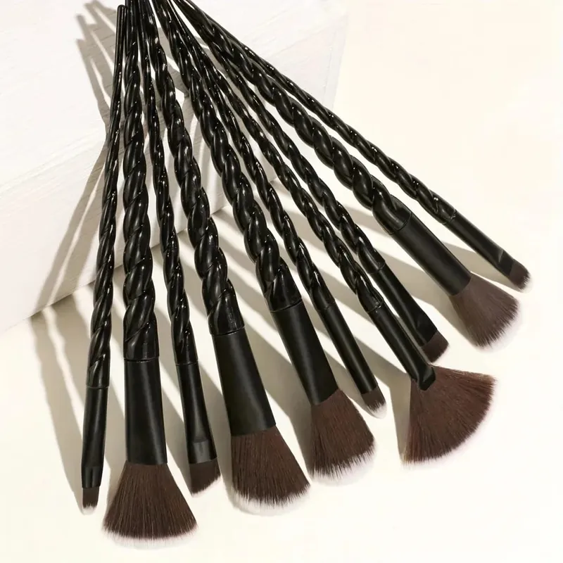สีสันชุดแปรงแต่งหน้า 10 ชิ้นคริสตัล Handle คอนซีลเลอร์แปรงสุขภาพความงามเครื่องมือเครื่องสำอาง Make Up Tools — image 12