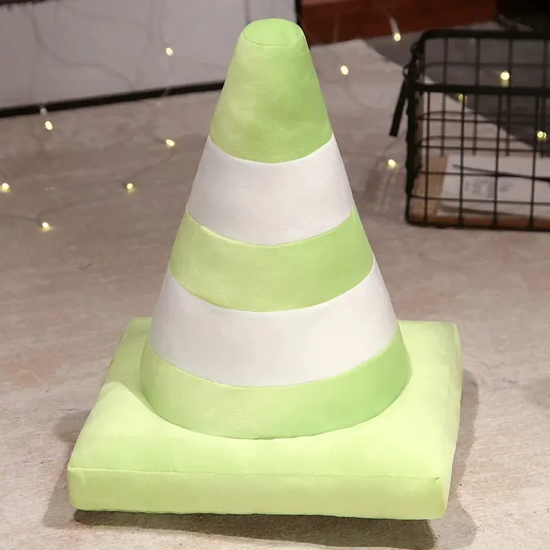 Simulation Traffic cone Plush Pillow Creative Roadblock Stuffed Toy Construction Cone Sign Cushion Doll Kids Boys Road Game Gift — image 13