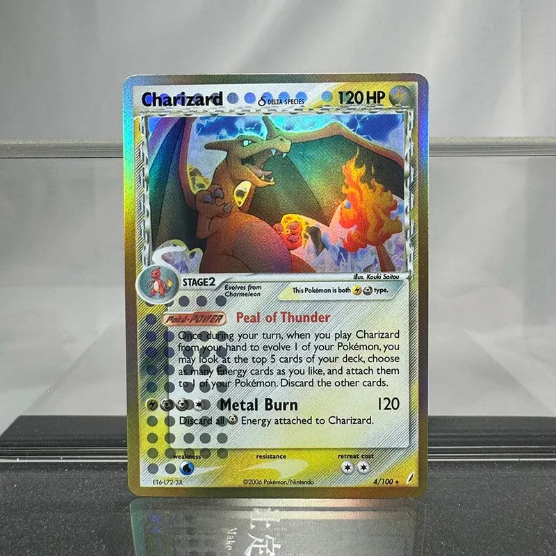 Charizard PTCG Single Collection Card 1. vydání 1996 Vmax Ex Rare Rainbow Card PKM Proxy karty Hračky Dárky — image 30