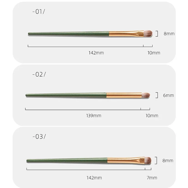3 Pçs/set Pro Maquiagem Pincéis Cosméticos Sombras Blending Smudge Pincel de Maquiagem Delineador Deitado Bicho Da Seda Escova Ferramentas de Beleza — image 6