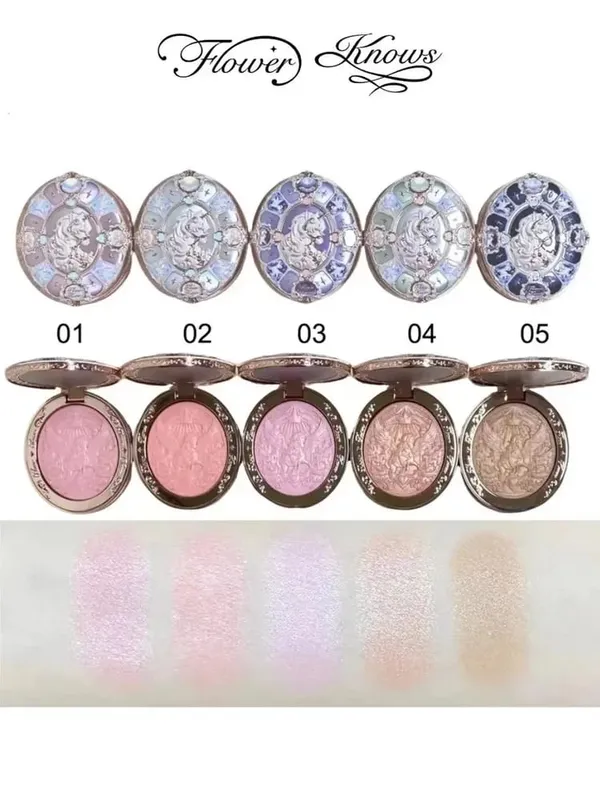ดอกไม้รู้อัศวินยูนิคอร์น 10 ชิ้นแต่งหน้าชุดอายแชโดว์ Blush ลิปสติก Loose Powder Lip Liner กระจกของขวัญกล่อง — image 4
