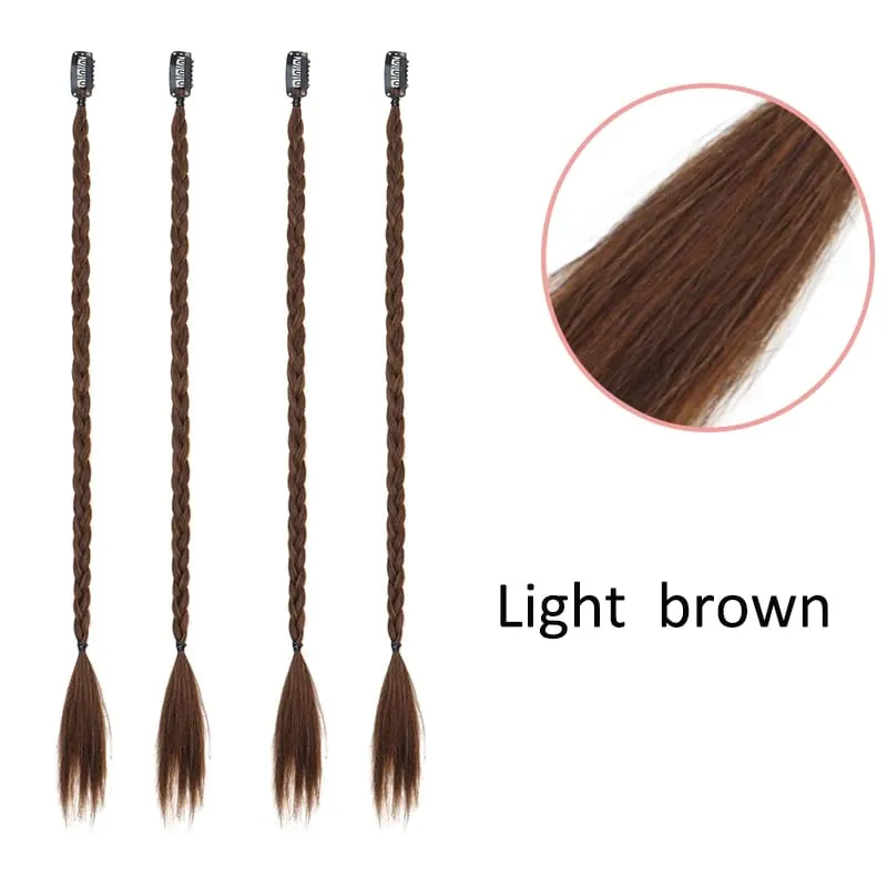 4 ชิ้น 20 "ยาวคลิปสังเคราะห์ในกล่อง Braid Hairpiece Extension Boho ทรงผมเส้นใยอุณหภูมิสูงทุกวันเครื่องแต่งกาย party K-POP — image 12